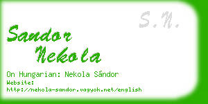 sandor nekola business card