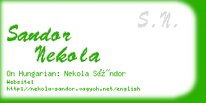 sandor nekola business card